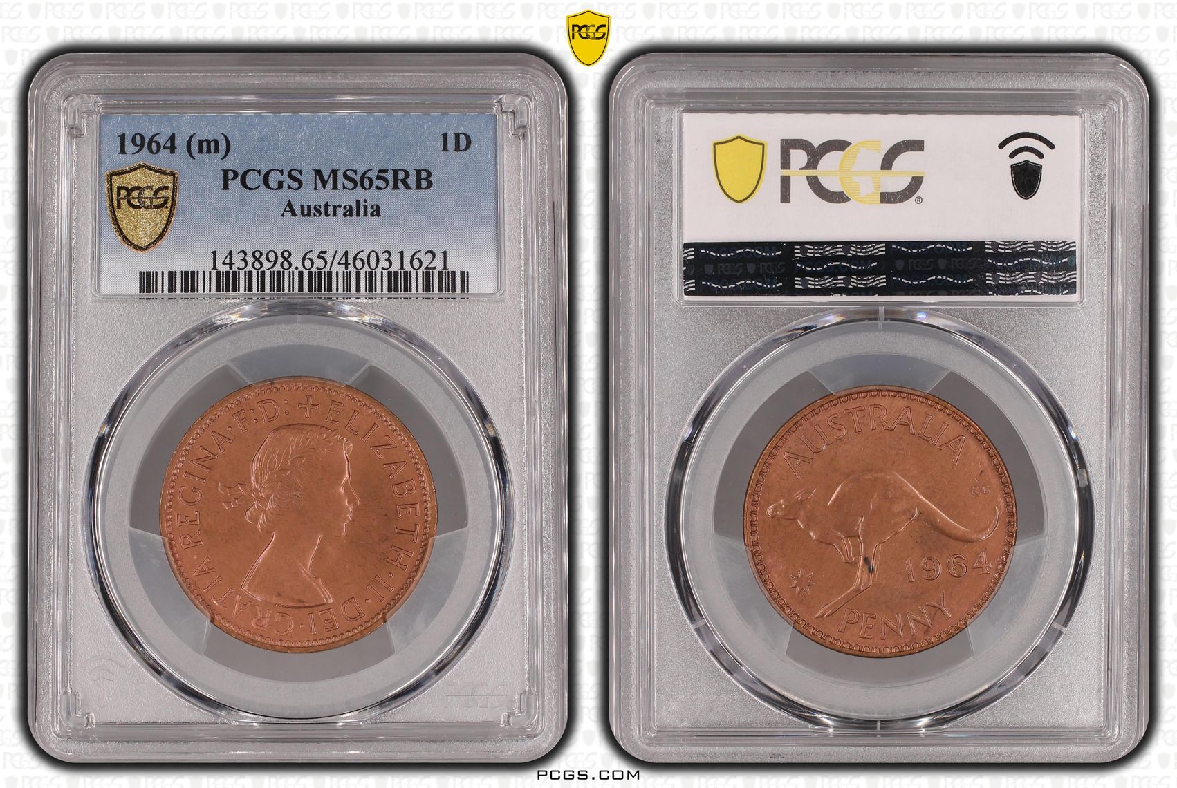 Elizabeth II, Penny, 1964 (m), PCGS MS65RB