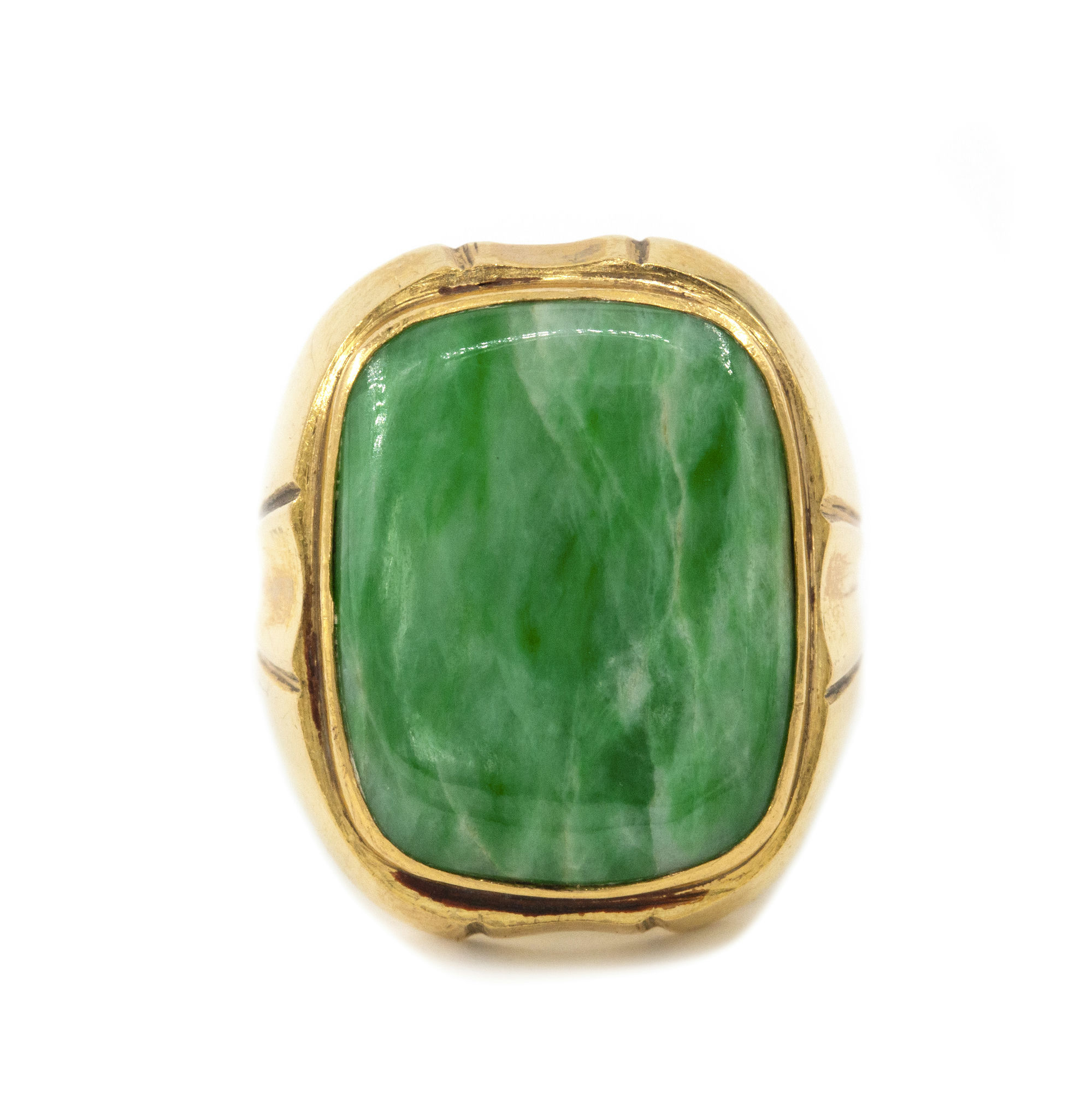 Jade Men's Ring 20ct Gold,