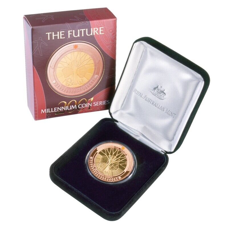 2001 RAM $10 Millenium Coin Series The Future Bi-Metallic Coin - Box & COA
