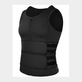 Compression Sculpting Sauna Fat Burn Zipper Vest For Men - Black - XL --51695/4172 B2 (S7)#