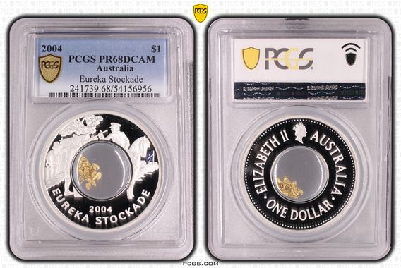 Eureka Stockade, One Dollar, 2004, PCGS PR68DCAM