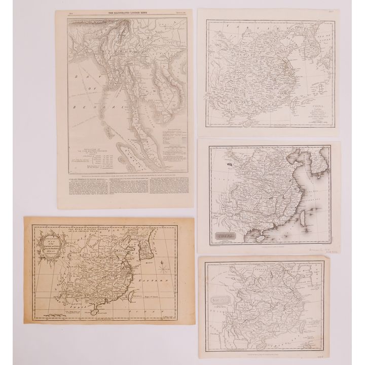 5pc 19th Century British Maps of China