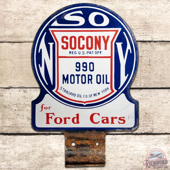 Socony 990 Motor Oil for Ford Cars DSP Paddle Sign - 8.5 & 7.25