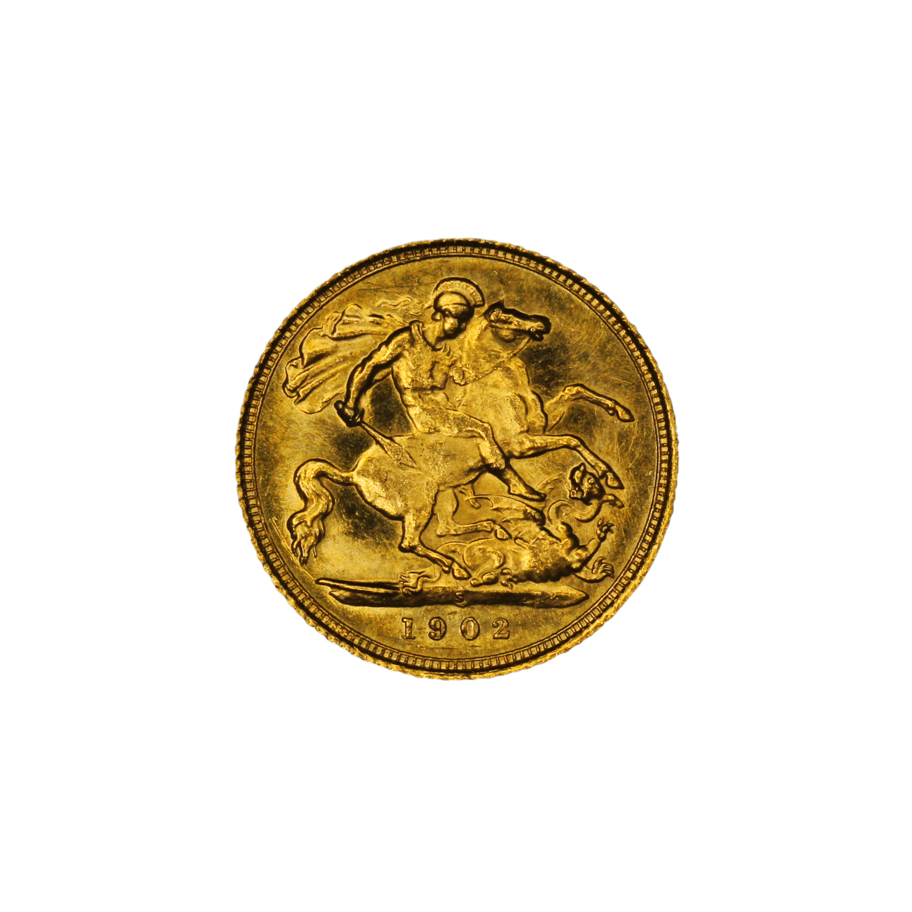 1212. · Edward VII, Half Sovereign, 1902-S, aUNC