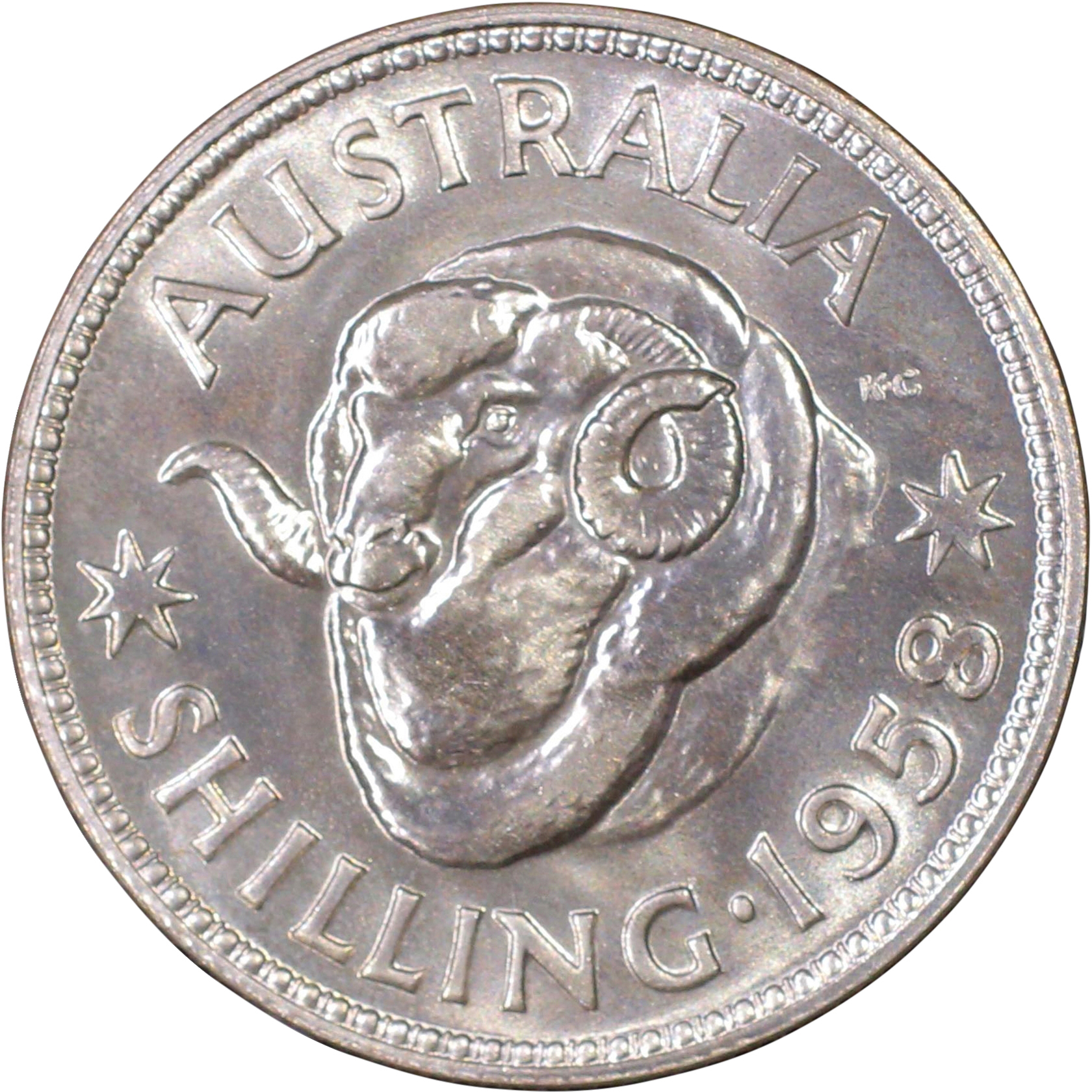 Elizabeth II, Shilling, 1958, PR 67