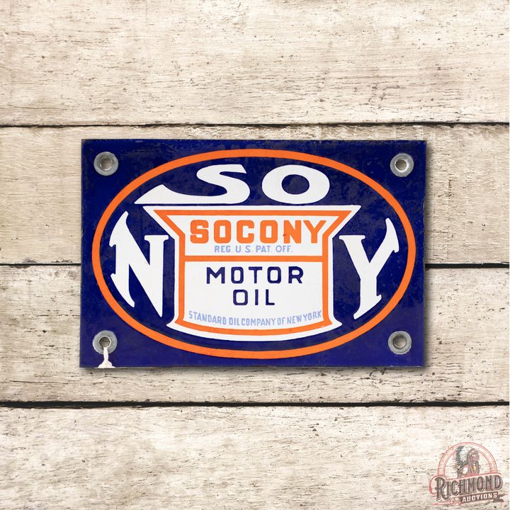 Socony Motor Oil Single Sided Porcelain Sign TAC 7.9
