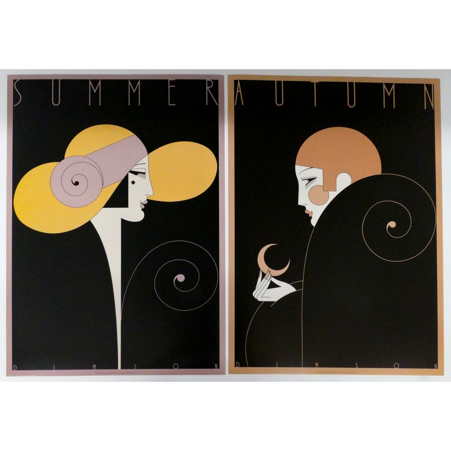 2pc Theo Dimson Contemporary Art Posters 28'' x 20''