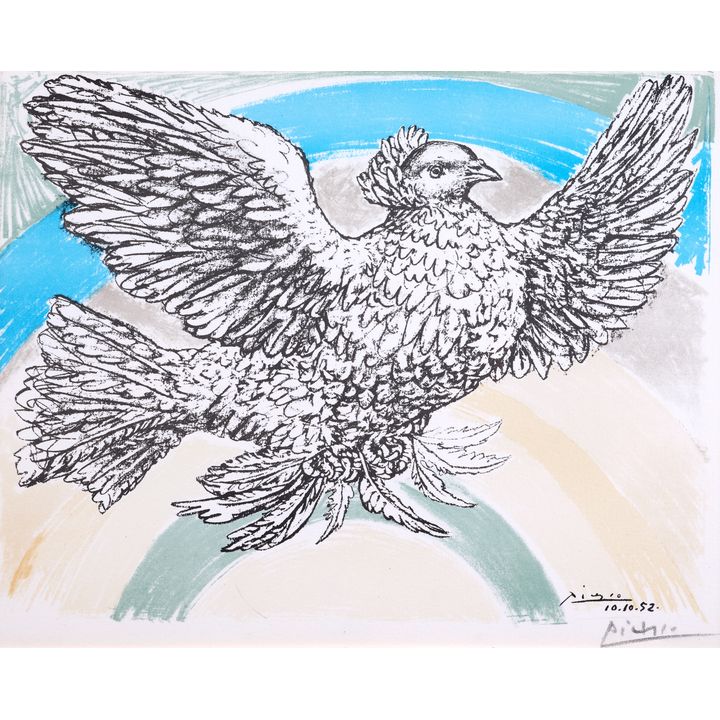 Pablo Picasso 'Le Colomb Volant - The Flying Dove with Rainbow'