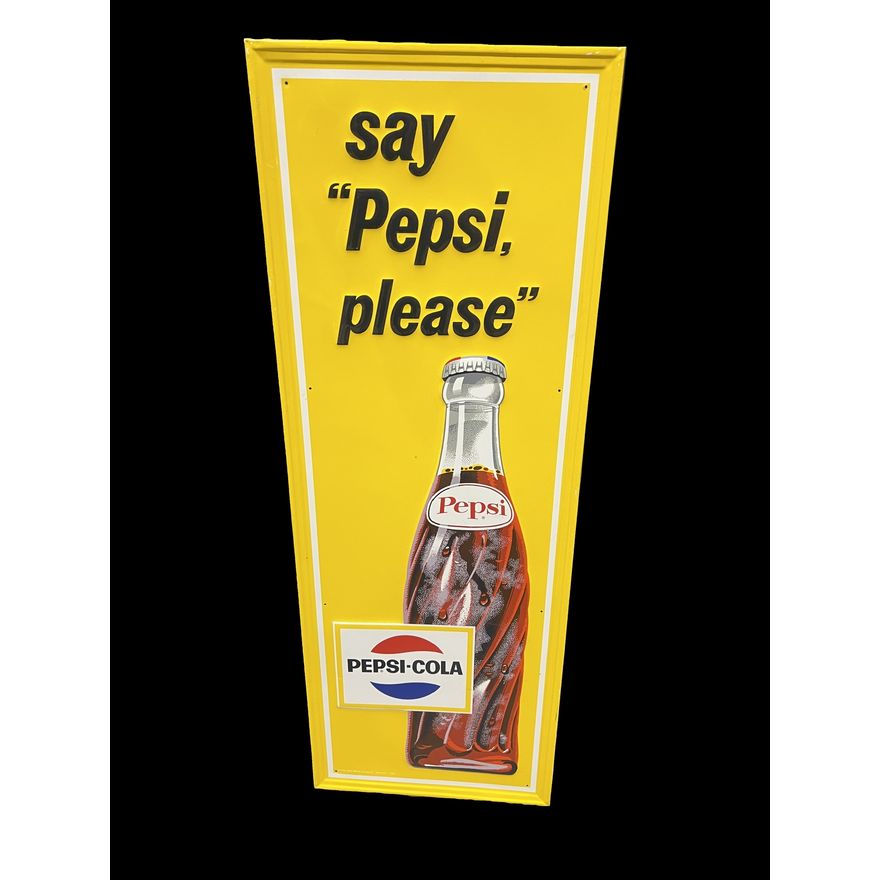 Say Pepsi Cola Please Tin Metal Soda Sign