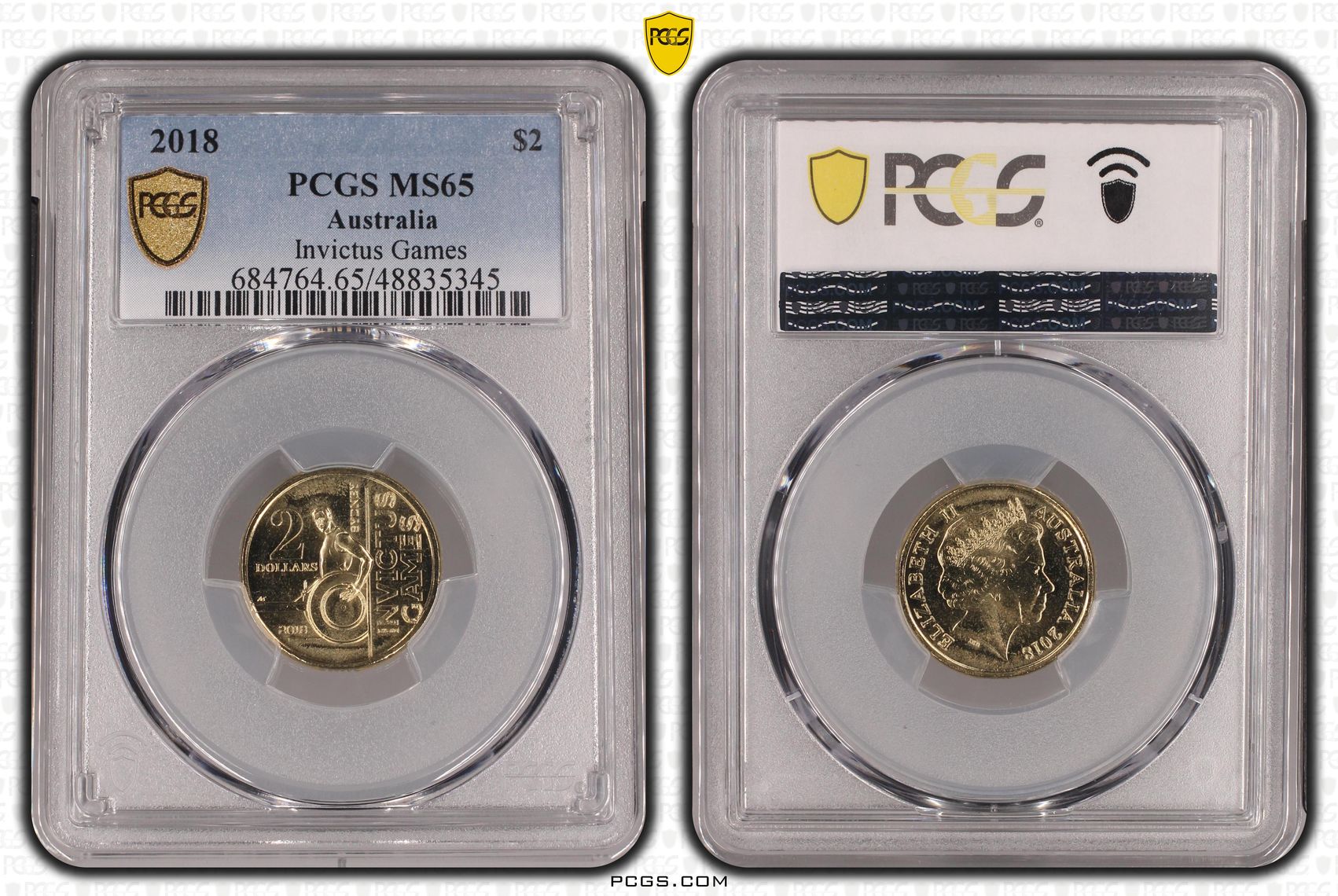 Invictus Games, Two Dollar, 2018, PCGS MS65