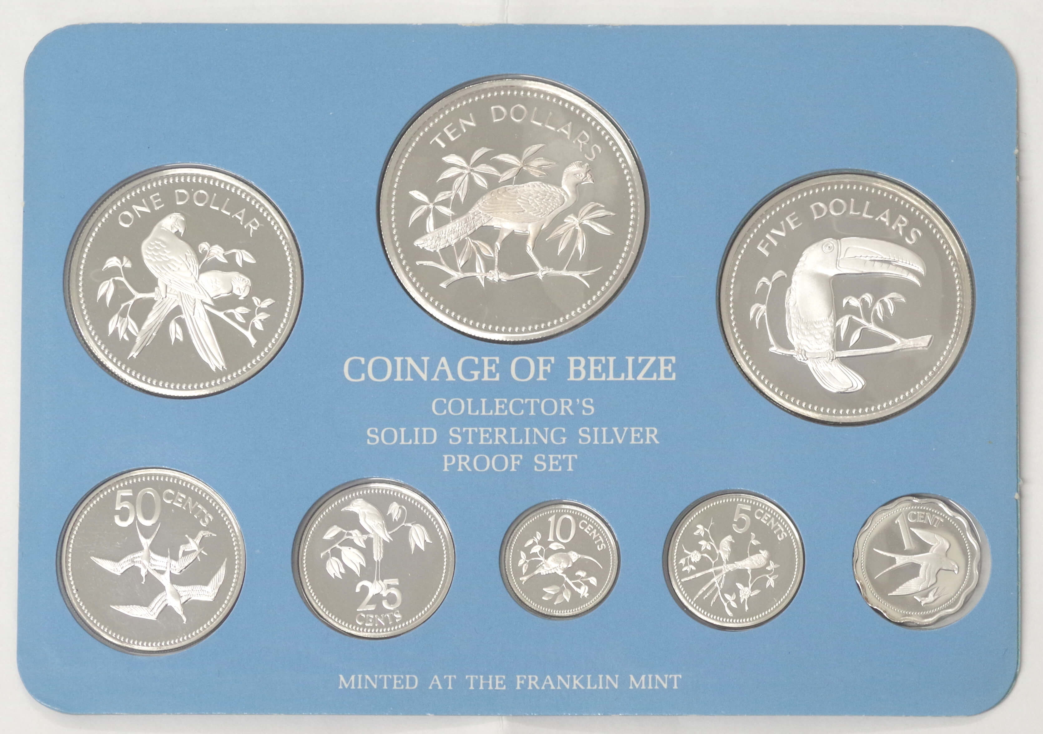 ベリーゼ-Belize. 新貨幣発行記念 通常貨銀貨8種プルーフセット 1975年 ...