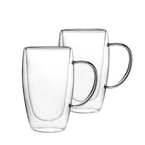 Double Walled 450ml Glass with handle Double Walled 450ml Glass with handle set of 2 |