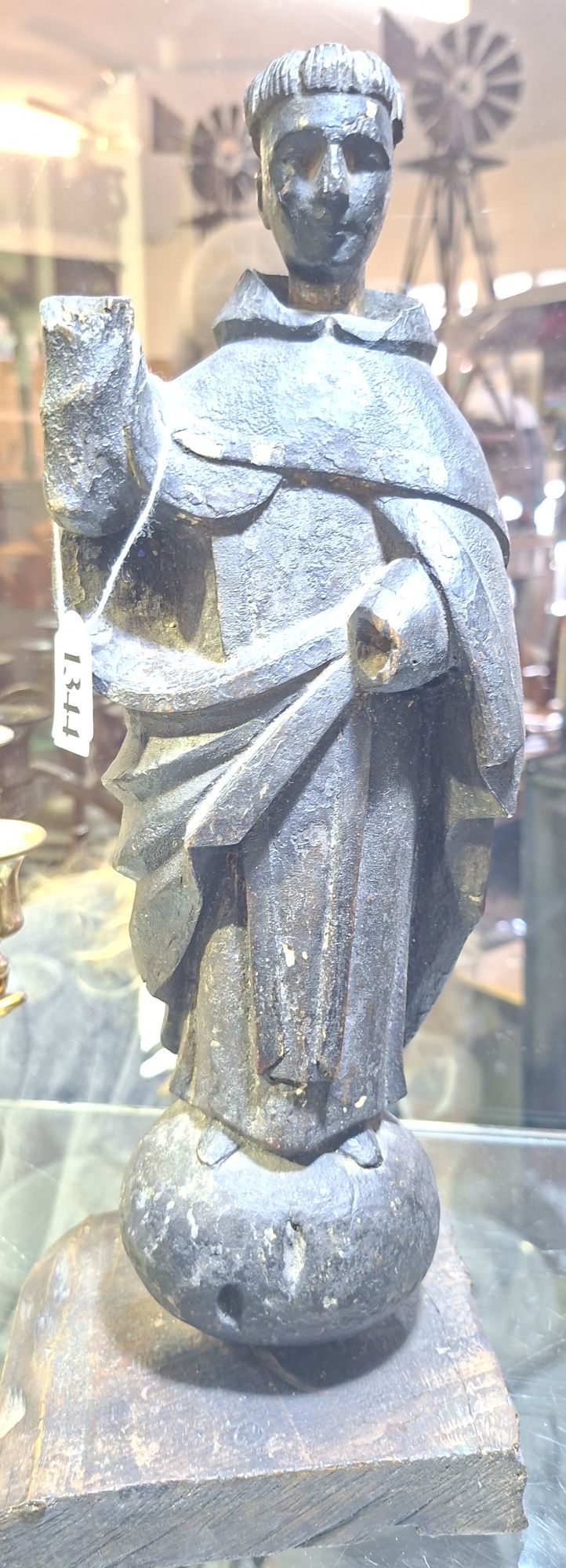 C18th Wooden Carved Statue Of St Christopher