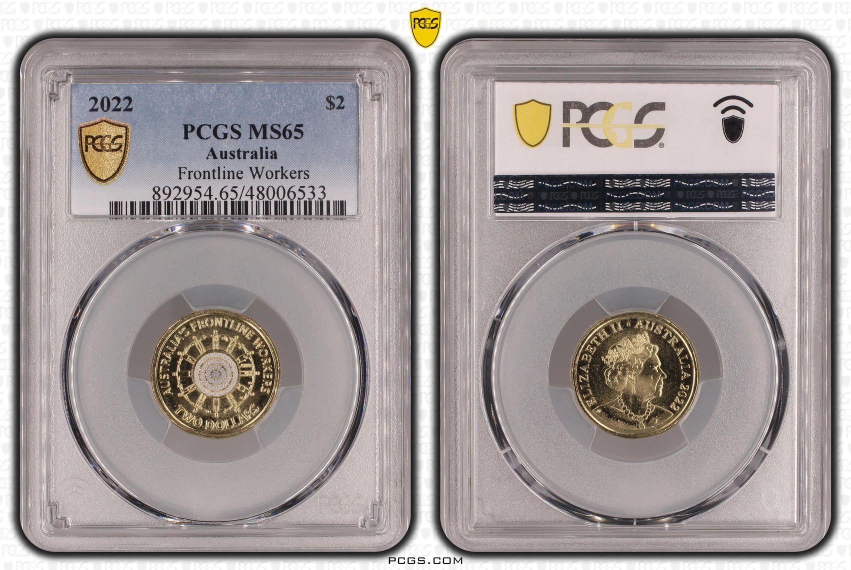 Frontline Workers Colourised, Two Dollar, 2022, PCGS MS65