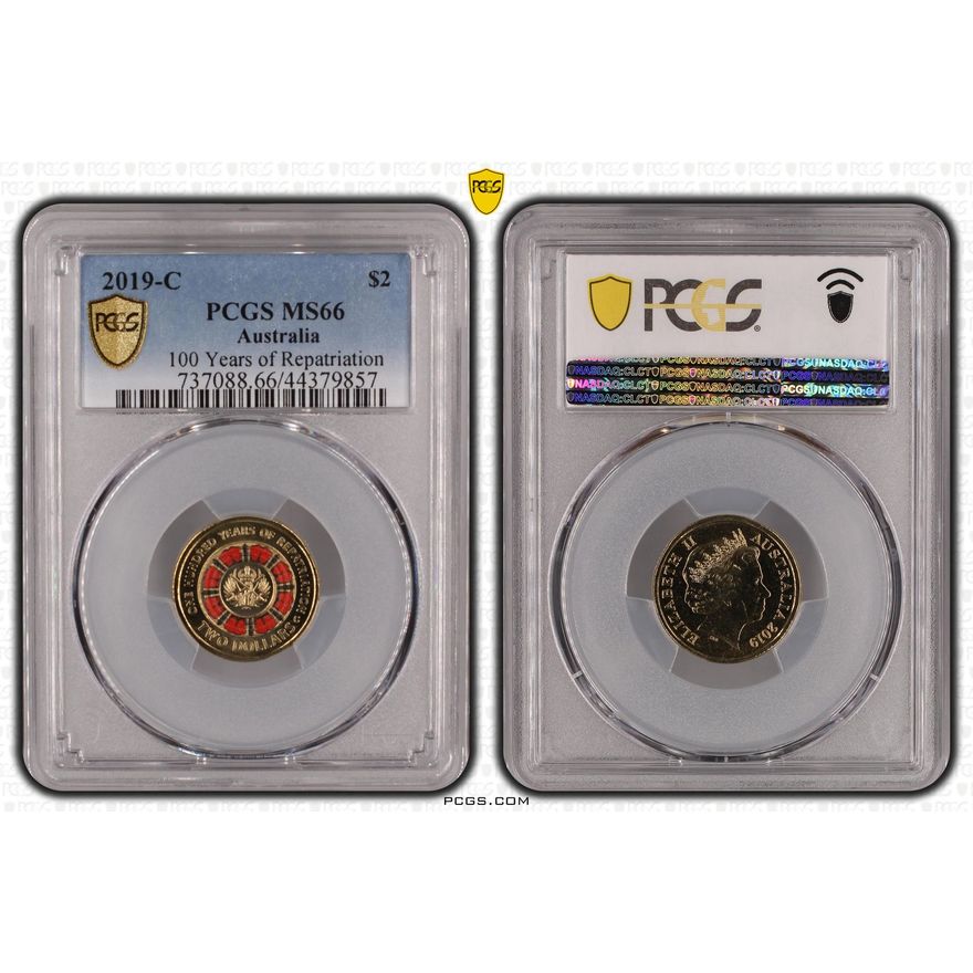 100 Years of Repatriation Colorized, Two Dollar, 2019-C, PCGS MS66
