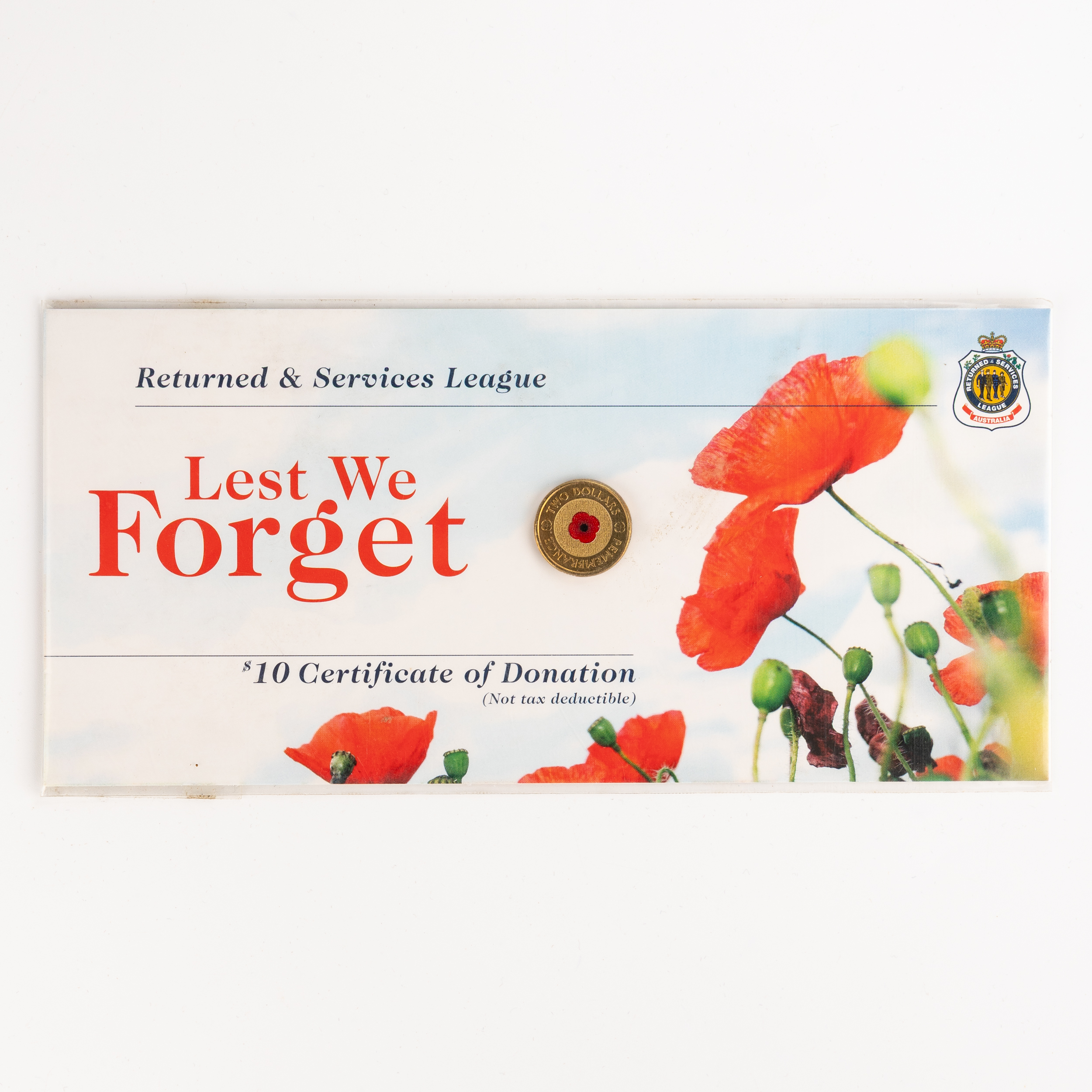 Elizabeth II, RSL - Lest We Forget Red Poppy, Two Dollars, 2012, UNC