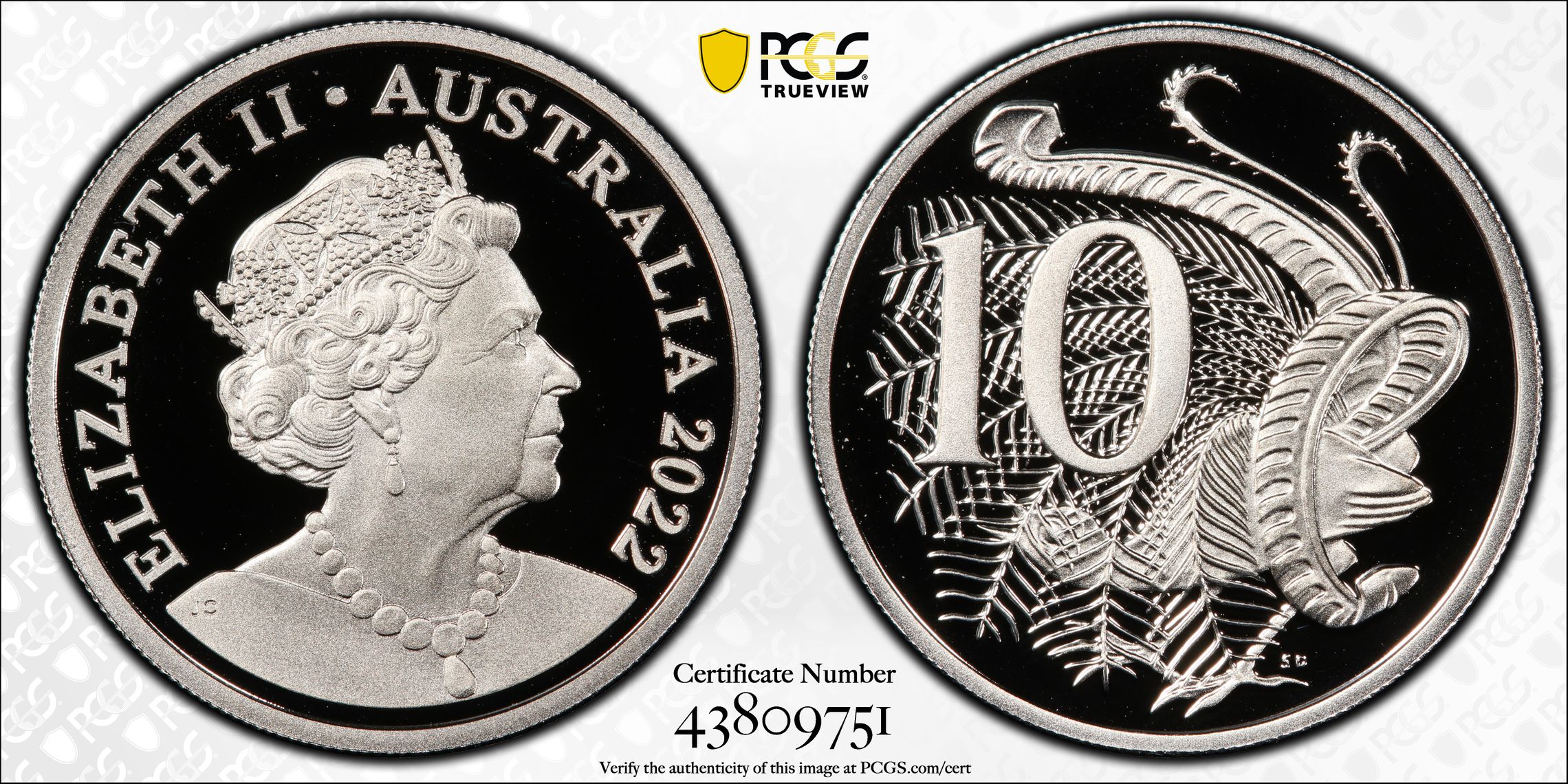167 · 2022 Australia Ten Cent, 10c PCGS - PR70DCAM POP 96/0 -751