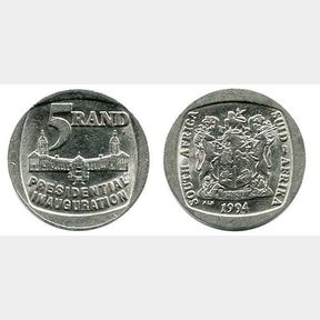 RARE 1994 PRESEDENTIAL INAUGURATION FIVE RAND COIN - 51648/2590