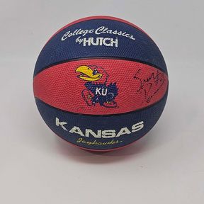 Vintage KU University of Kansas Jayhawks Sean Pearson #21 Autographed Mini Basketball