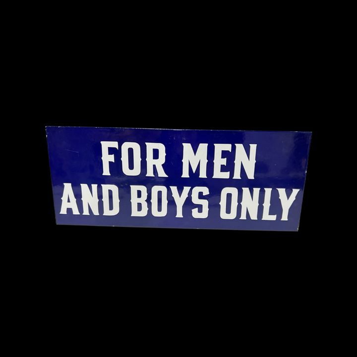 For Men And Boys Only Bathroom Porcelain Sign