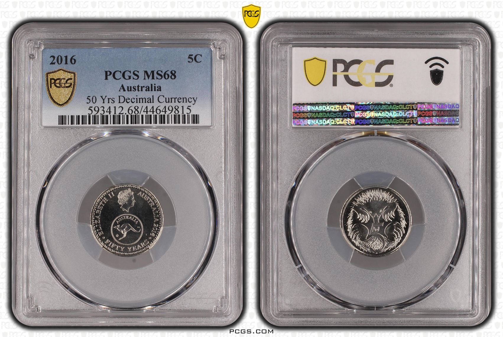 15 · 2016 Australia Five Cent, 5c 50 Yrs Decimal Currency PCGS - MS68 -815
