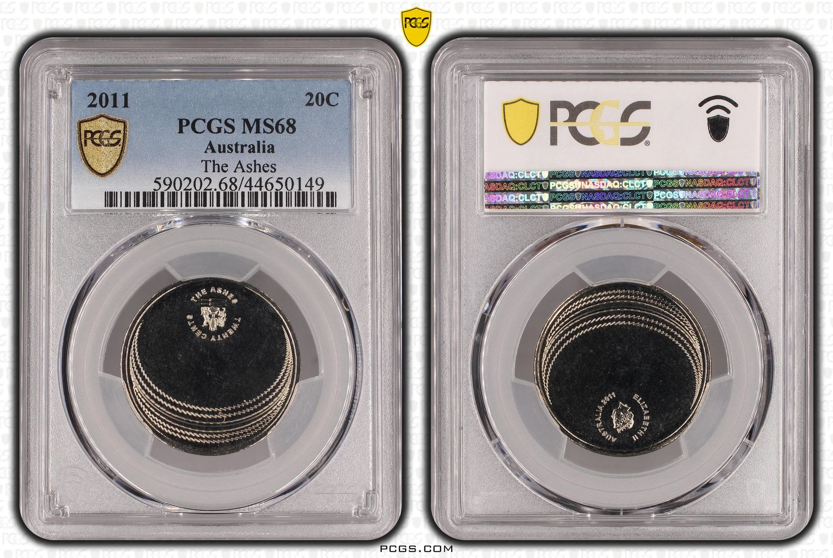 2011 Australia Twenty Cent, 20c The Ashes PCGS - MS68 -149