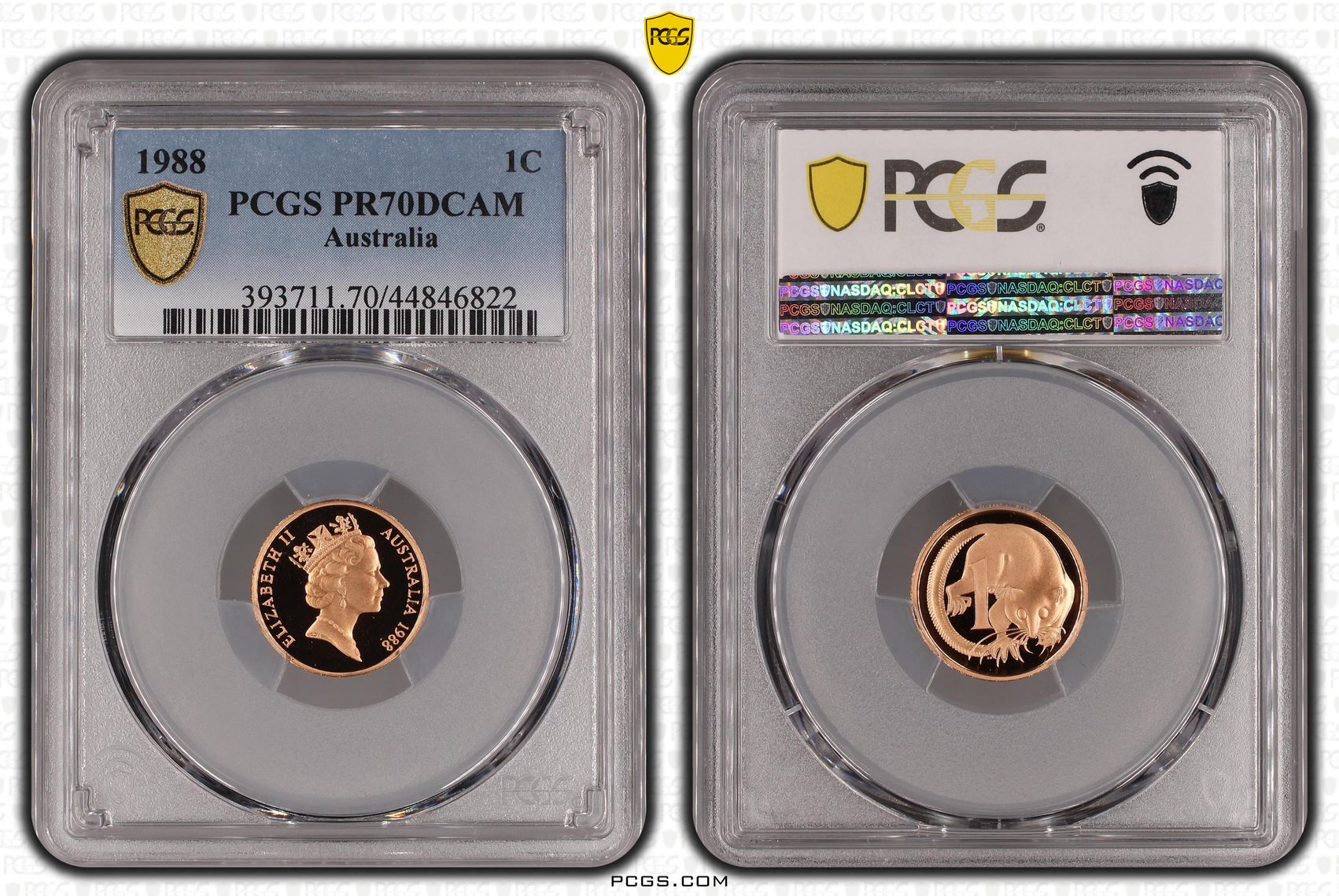 1988 Australian One Cent, 1c Proof PCGS - PR70DCAM POP 32/0 -822