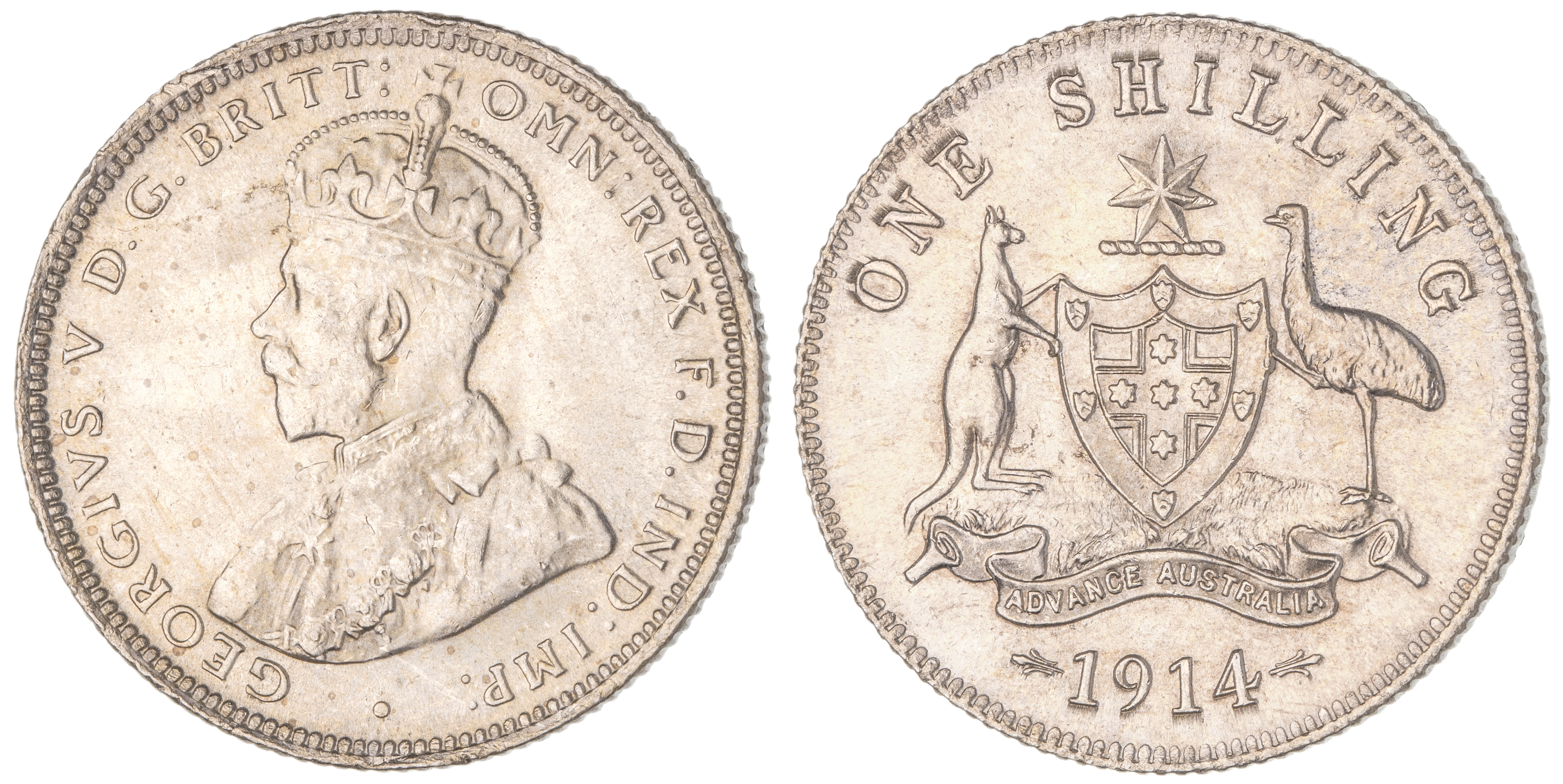 George V, Shilling, 1914, CHU