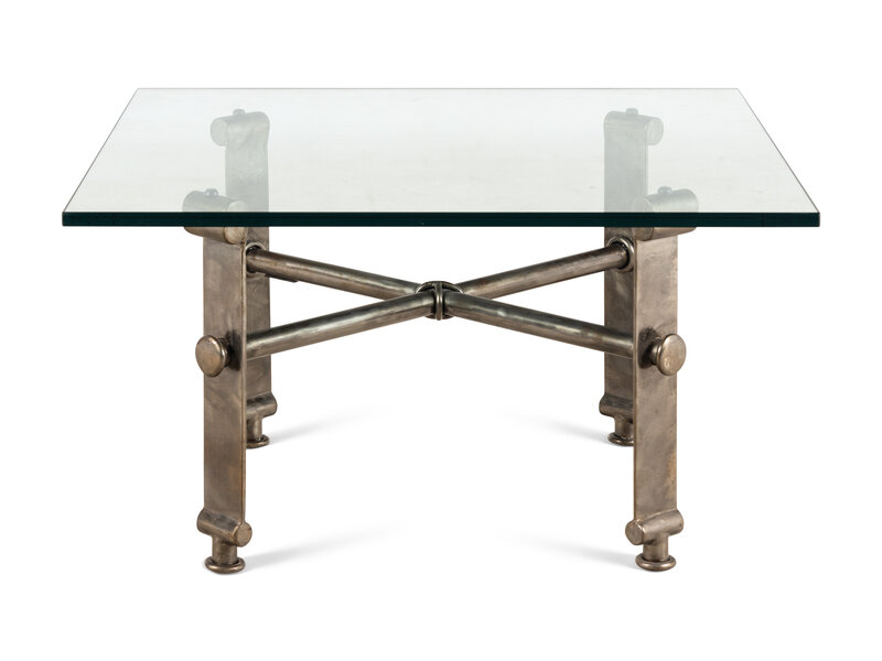 An Ilana Goor Bronze and Glass Coffee Table
