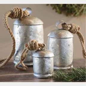 CHRISTMAS COW BELLS HARMONY GIANT COW BELLS VINTAGE CHRISTMAS DECORATION BELL SILVER WALL HANGING BELL COUNTRY STYLE RUSTIC BELL F