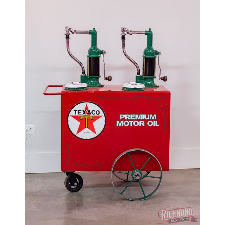 Texaco Motor Oil Lubester Cart Restored "Premium Motor Oil"