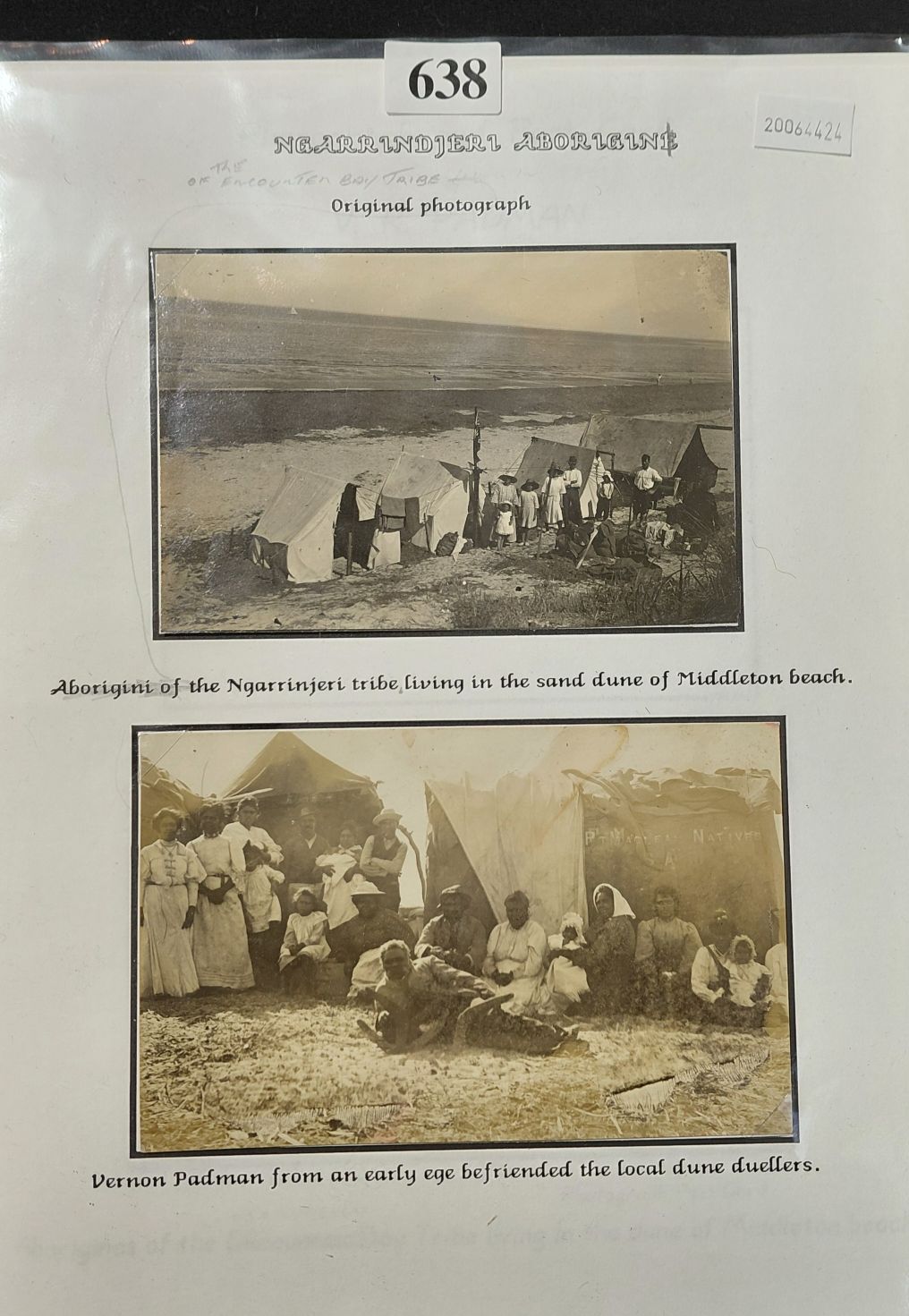638 · POSTCARD AND PHOTOGRAPH - ABORIGINAL INTEREST