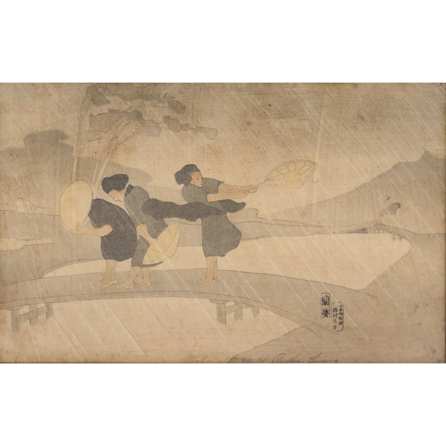 Bertha Lum ''Wind and Rain'' 1912 Woodblock