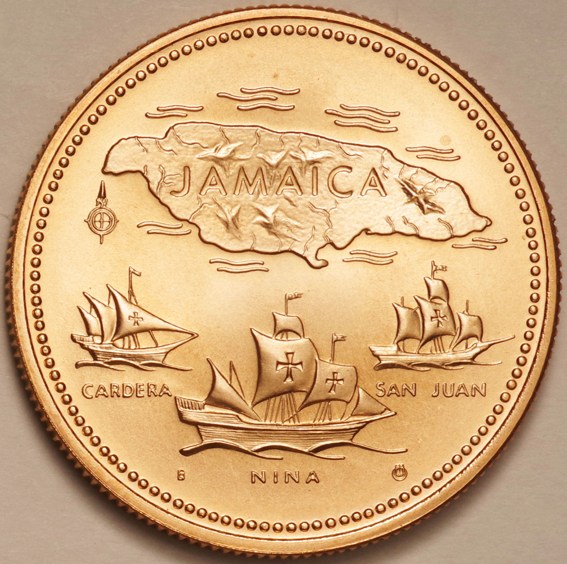 ジャマイカ-Jamaica 独立10周年 20ドル金貨 ND(1972年) KM61