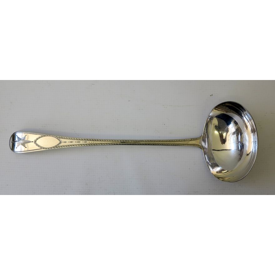 VICTORIAN IRISH SILVER SOUP LADLE