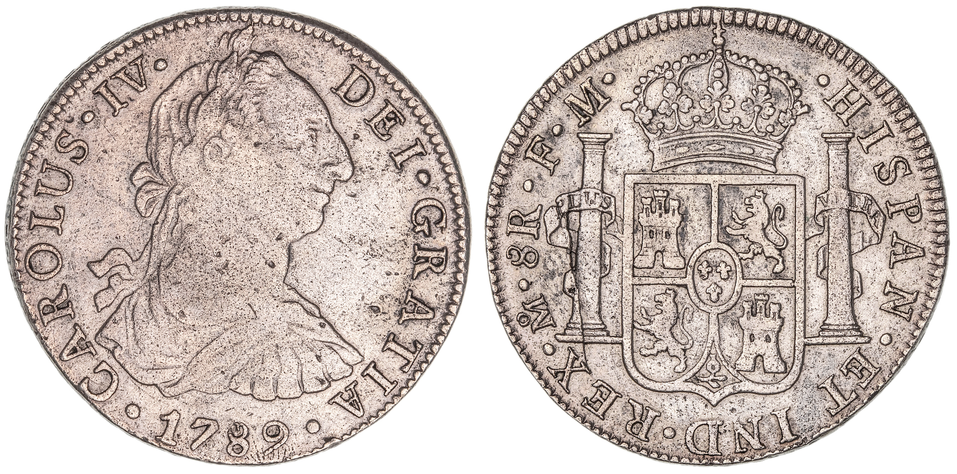 Mexico, Charles IV, Eight Reales, 1789-FM, VF