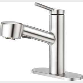 CREA PULL OUT BATHROOM FAUCET SINGLE HOLE 1 HANDLE UTILITY SINK FAUCET WITH SPRAYER HANDHELD LAUNDRY ROOM BATH TUB FAUCET FOR KIDS