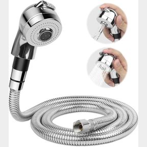 LUKLOY SHAMPOO BOWL HOSE AND SPRAYER KIT, 1/4" NUT STAINLESS STEEL SALON SINK HOSE REPLACEMENT TO ATTACH SALON SHAMPOO BOWL FAUCET