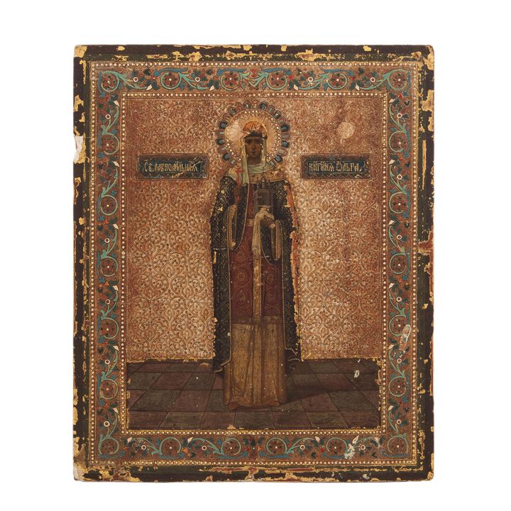 Ikona - Św. Olga, Rosja, 2 poł. XIX w.