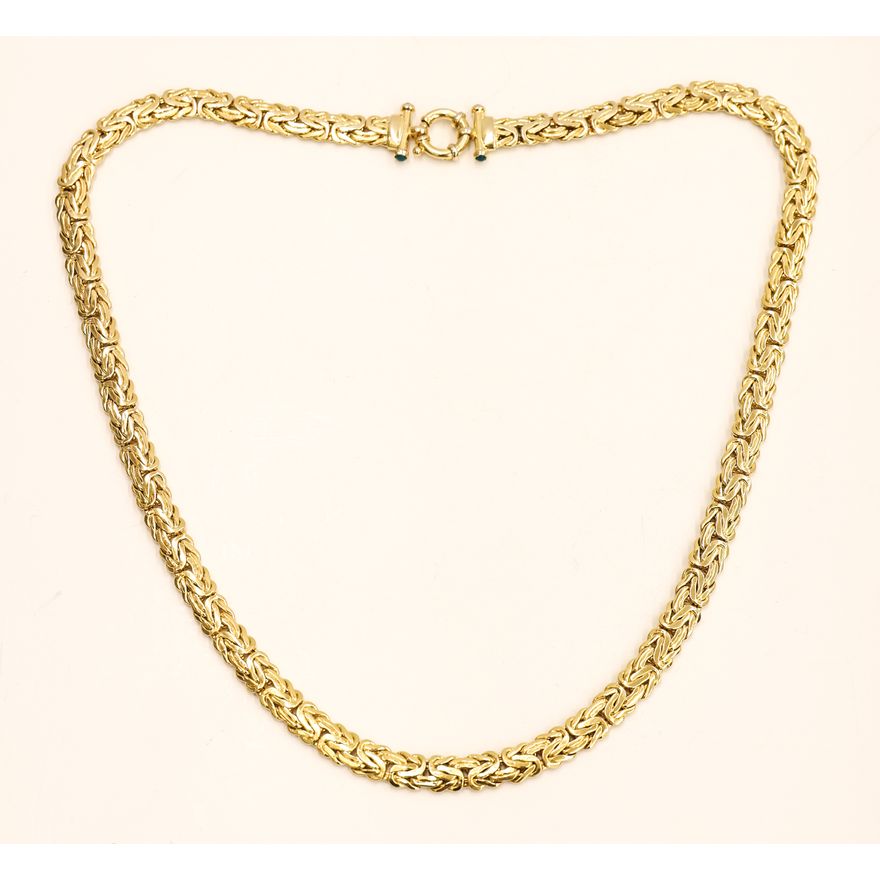Designer 14k Byzantine Chain Link Necklace