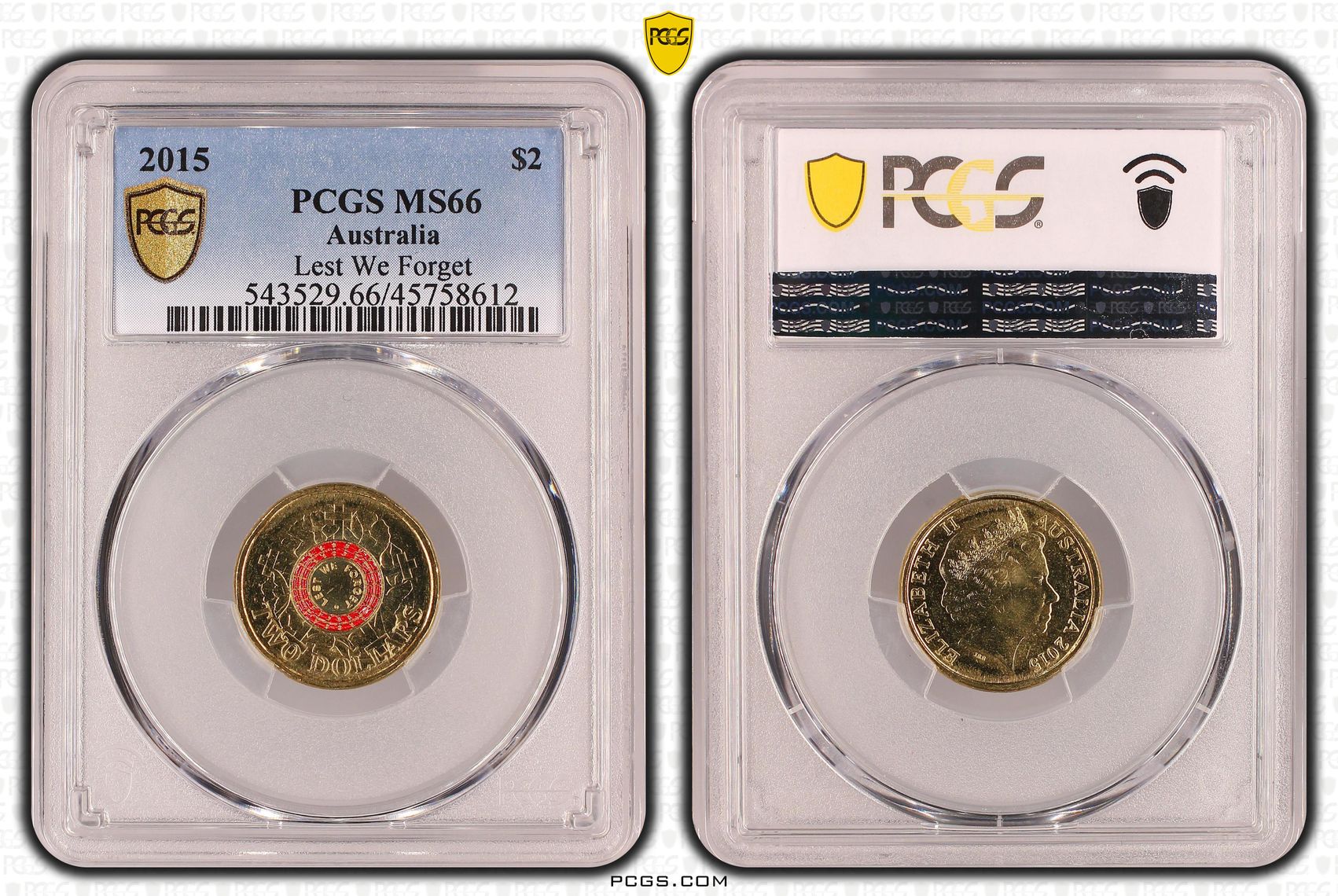 Lest We Forget, Two Dollar, 2015, PCGS MS66