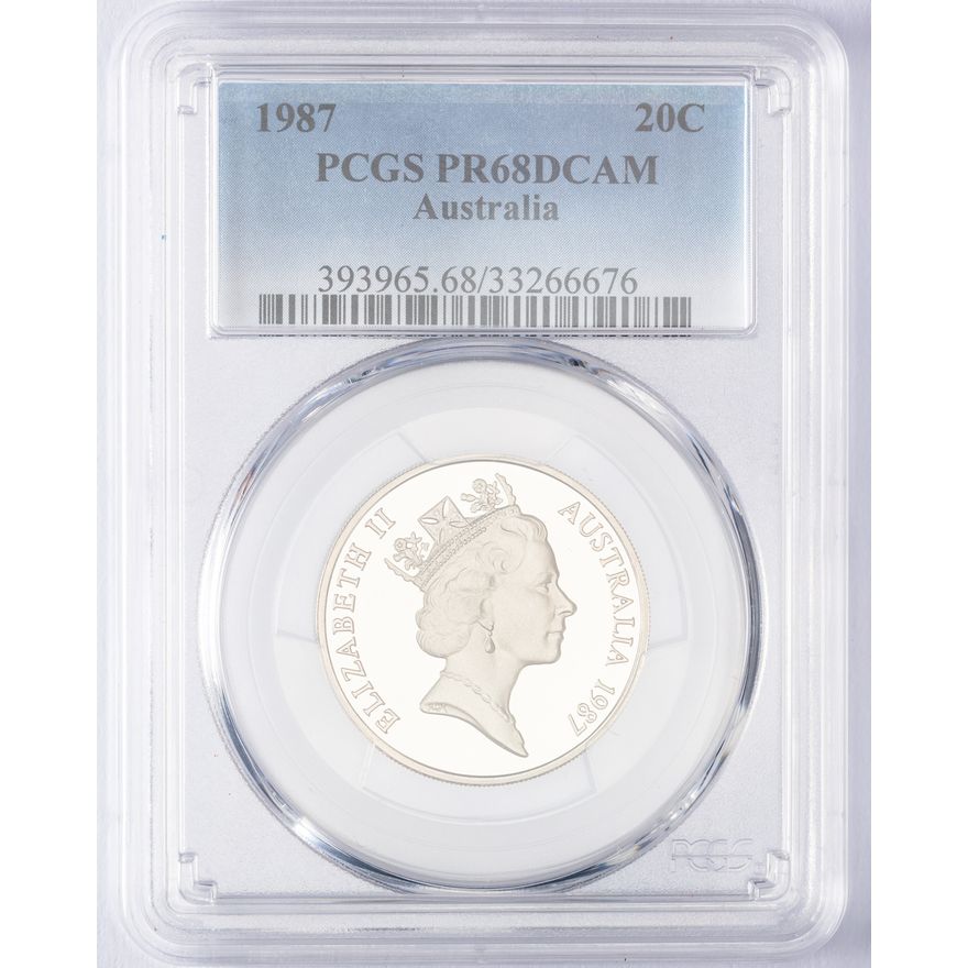 Elizabeth II, Twenty Cent, 1987, PCGS PR68DCAM