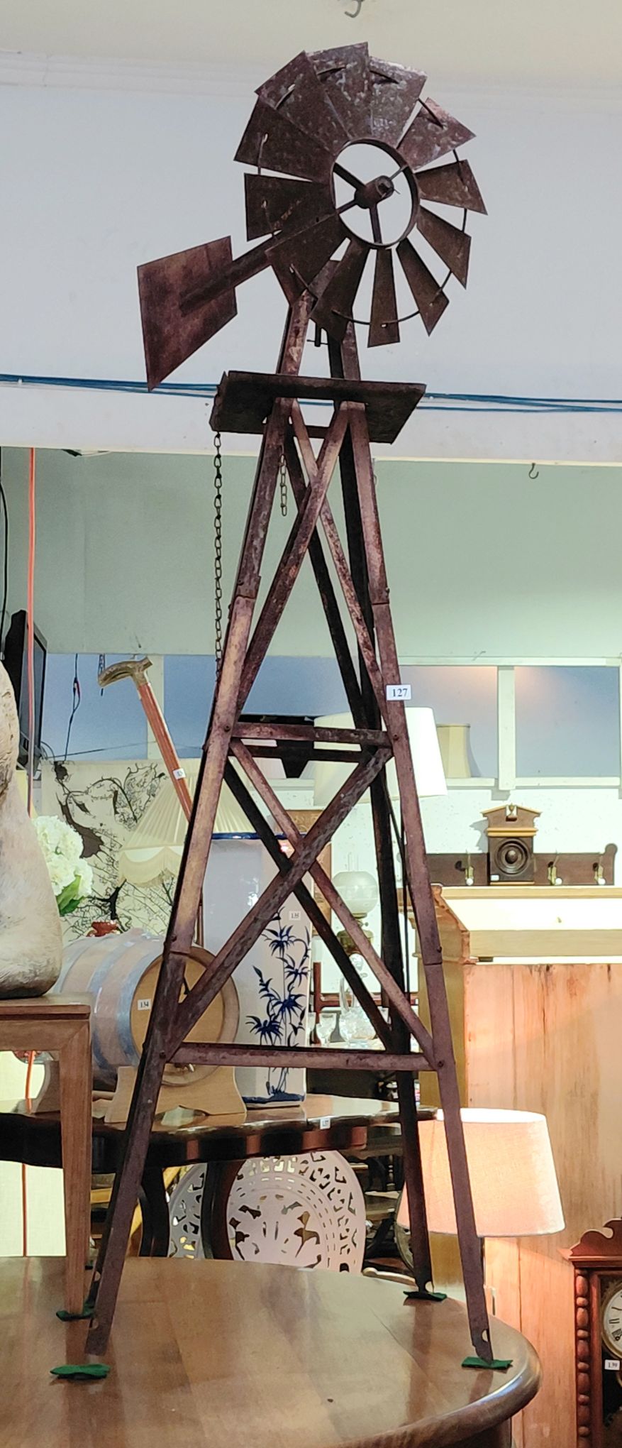 127 · RUSTIC METALLIC WINDMILL ORNAMENT