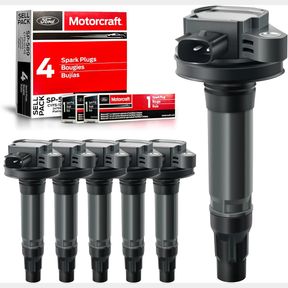 MAS SET OF 6 IGNITION COIL PACK & 6PCS MOTORCRAFT PLATINUM SPARK PLUG SP589 COMPATIBLE WITH LINCOLN MKS MKT MKX MKZ FORD EDGE FLEX