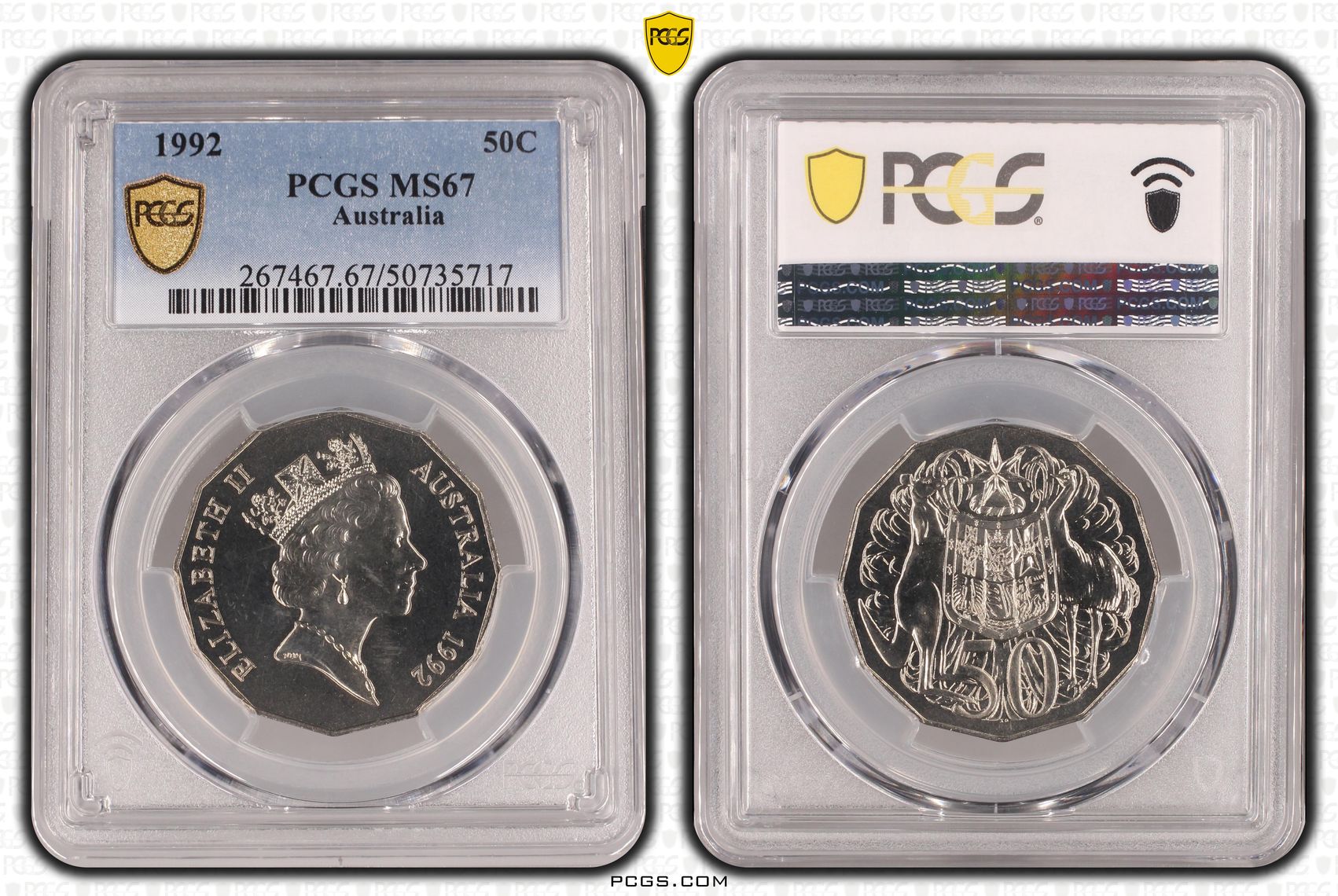 Fifty Cent, 1992, PCGS MS67