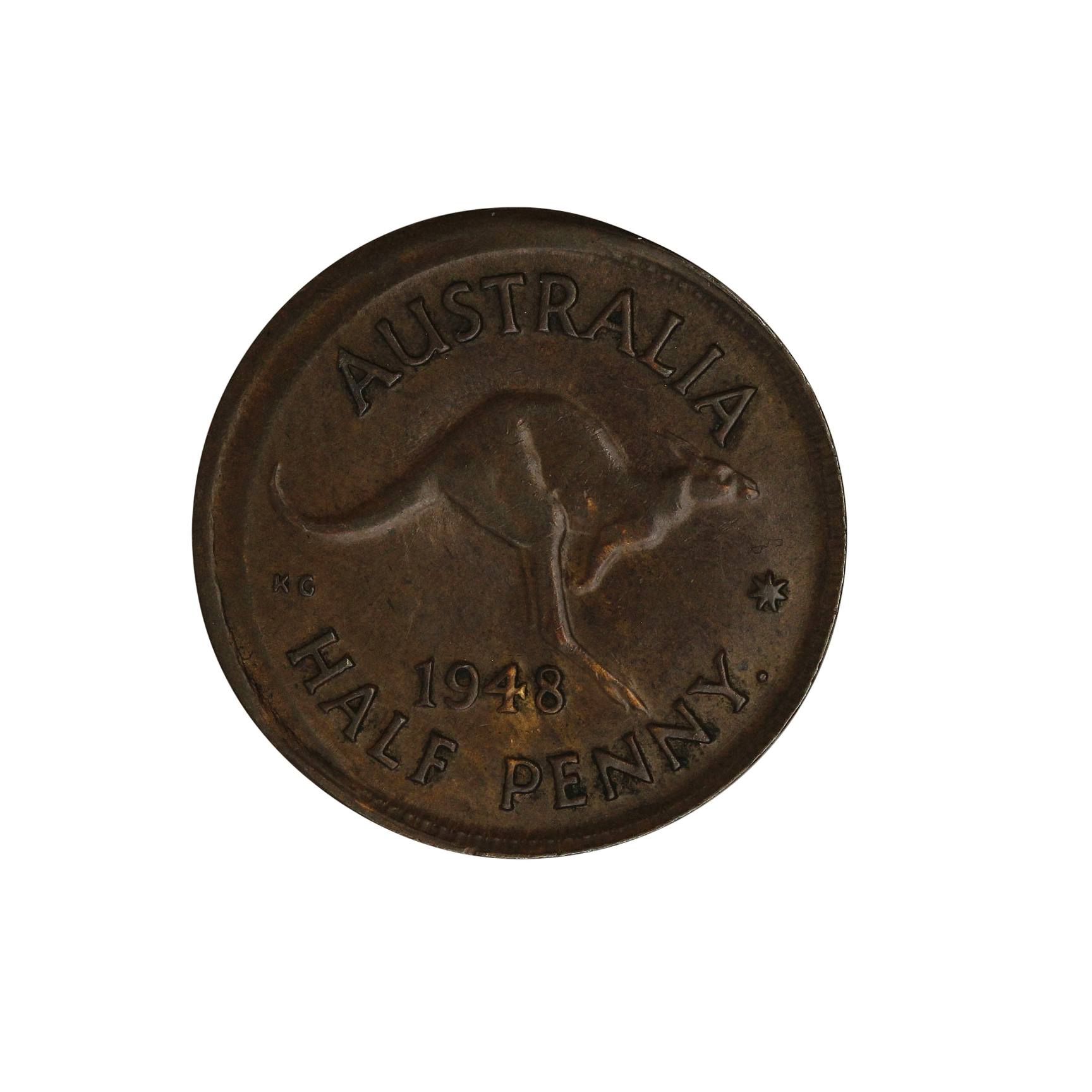 George VI, Halfpenny, 1948-Y., EF