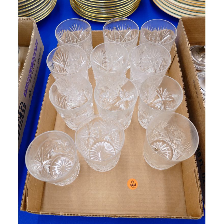 12pc Antique Cut Glass Old Fashions