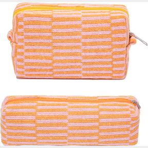 2 PCS COSMETIC BAGS STRIPED MAKEUP BAGS MAKEUP POUCHES TOILETRY BAGS TRAVEL ORGANIZERS MAKEUP TRAVEL CASES BEAUTY ORGANIZERS (ORAN