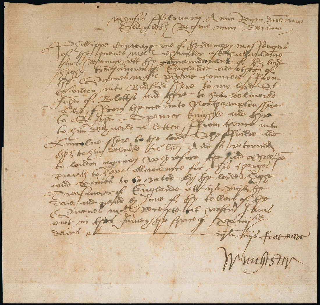 Great Britain Postal History Elizabethan Royal Messengers 1568 order ...