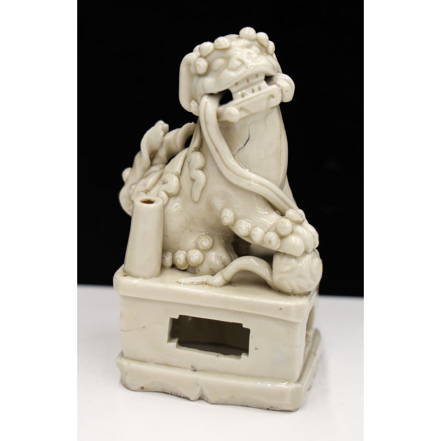 Chinese Dehua Foo Lion Joss Stick Holder